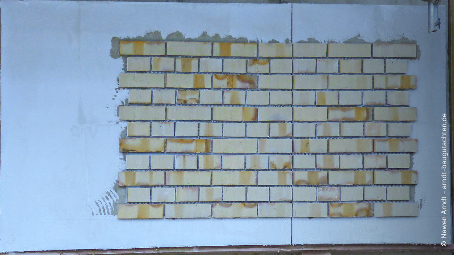 Bild 08 - Newen Arndt, Fassade Muster optische Beurteilung Maßstab Riemchen Bekleidung Ausführungsmuster einer Riemchenbekleidung